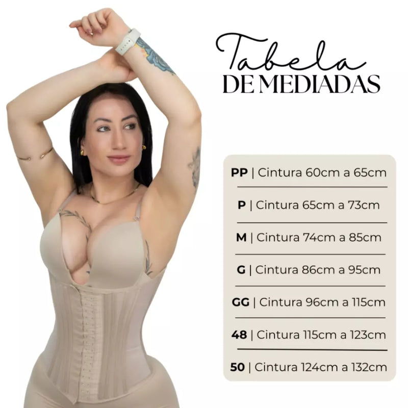 Cinta Modeladora Corselet Espartilho Efeito Cintura Fina 20 Barbatanas Estilo Colombiana Faixa Modeladora
